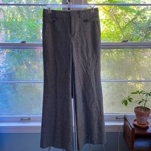 Wool flare pants.